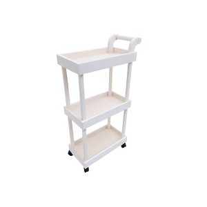 Suite Bebe Camden 3-Tier Wooden Rolling Utility Cart Organizer and Caddy - White - 1 of 1