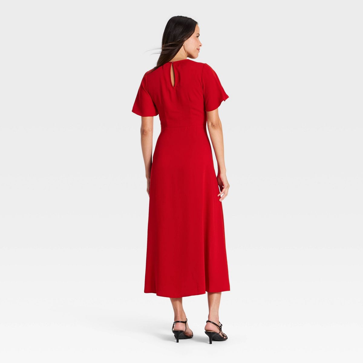 Women's Short Flutter Sleeve Ruched Maxi Dress - A New Day™ - thumbnail 8