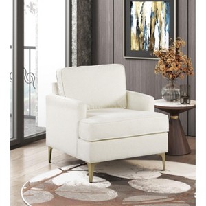Sapphtopaz 1pc Accent Chair Chenille Upholstery Metal Legs Lounge Chair Living Room Chair Comfy Chair Arm Chair Furniture for Living Room - 1 of 4