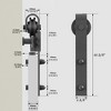Dolonm MDF White K-Shaped Barn Door with Hardware (Includes Round Tube Handrail and Swing Stop) - 4 of 4