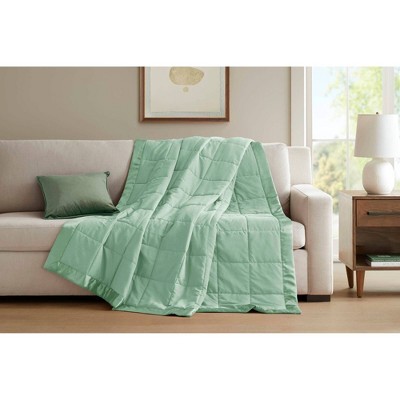Twin Green Down Alternative Blanket with Satin Trim