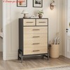 Living Room 4+2 Dresser/5 Dresser for Bedroom, 46.6 in /50.5 in Tall Drawer w/ Large Storage Space, Freestanding Wooden Closet Storage Dresser Chest - 4 of 4