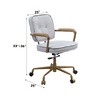 Sapphtopaz Retro Office Chair with Wheels Tufted Leather Upholstered Adjustable Height Swivel Chair with Sturdy Base & Armrests for Home Office - 3 of 4