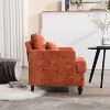 GDFStudio Walter Modern Soild Wood Chenille Upholstered Arm Accent Chair with Pillow - 3 of 4