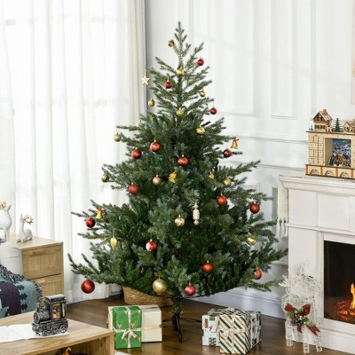 Whisen 6FT Artificial Christmas Tree with 795 Branches, Auto Open, Steel Base, Wide Shape - Green