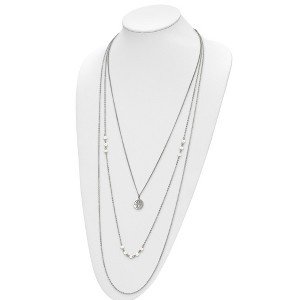 Chisel Stainless Steel with Freshwater Cultured Pearls and Tree Pendant on 31" with 2" Ext. Multi Chain Necklace - 1 of 2