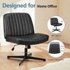 CAVINAS No Wheels Armless Desk Chair with Height Adjustment, Wide Seat Ergonomic Office Chair, 360° Swivel Cross-Legged Chair & Rocking Mode - 2 of 4