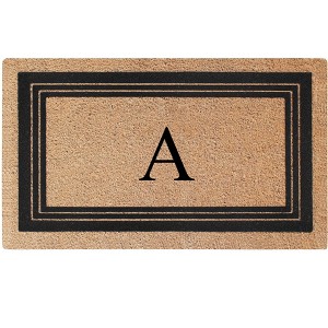 A1HC Natural Coir and PVC Backing 18"x30" Classic Border Monogrammed Flock Door Mat, Anti-Shed Doormat - 1 of 4