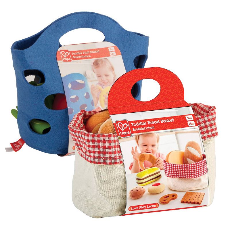 Hape Toddler Felt Fruit & Bread Baskets - Set of 2, 1 of 6