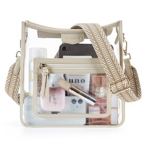 Clear Crossbody Bags for Women Stadium Approved Clear Purse for Concert Transparent Plastic Bag with Guitar Strap - 1 of 4