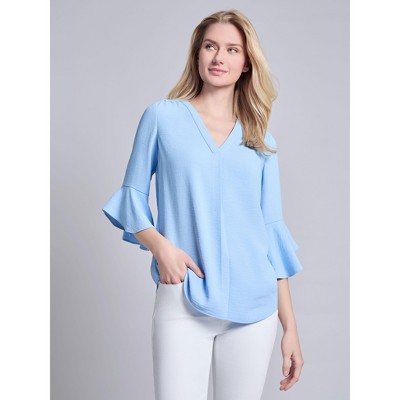 Jones New York Flutter Sleeve Blouse