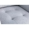VYNXARIA 53.5" Light Gray Linen Fabric Loveseat with Metal Legs, Side Pockets, and Pillows - 3 of 4