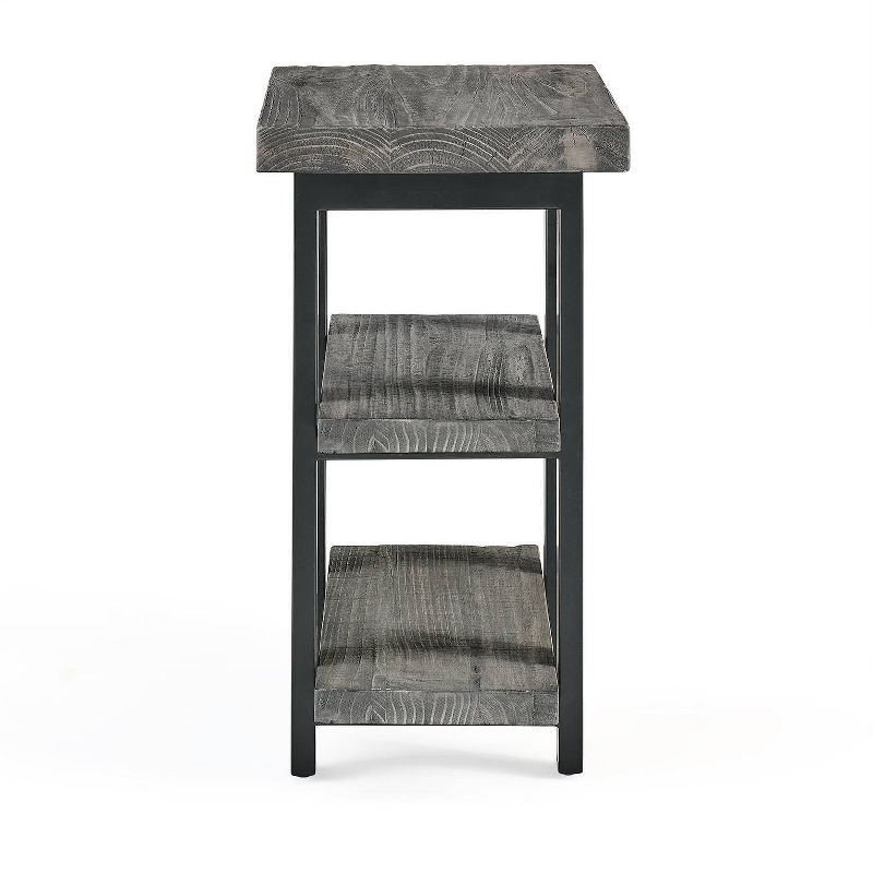 Pomona Metal and Reclaimed Wood 2 Shelf End Table Slate Gray - Alaterre Furniture, 6 of 8