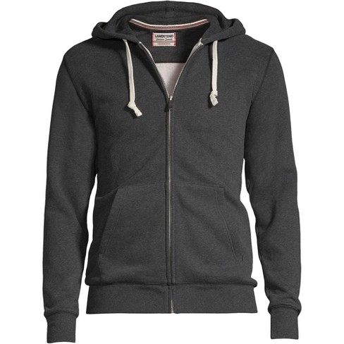 Lands' End Men's Serious Sweats Full Zip Hoodie - Large - Dark Charcoal  Heather : Target