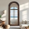 PexFix 31 in. W x 71 in. H Classic Arched Solid Wood Framed Mirror in Brown - 2 of 4