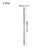 Unique Bargains Smooth Large Cocktail Coffee Juice Reusable Metal Straight Straw 2 Pcs - 2 of 3
