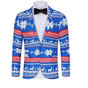 Tuxedo Jackets for Men One Button Slim Fit Formal Suits Blazer with Bow Tie Formal Blazer for Men - 1 of 4