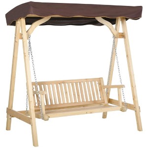 Resenkos 2-Seater Swing Glider With Adjustable Canopy, Garden Swing Bench, Poolside, Backyard, - 1 of 4