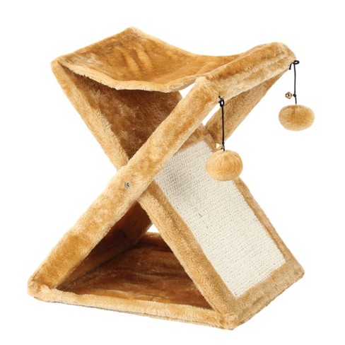 Etna Products Foldaway Cat Play Tower and Scratching Post with Hanging Balls - image 1 of 4