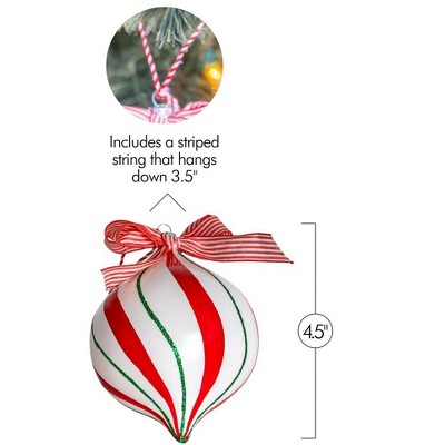 Peppermint Candy Shatterproof Christmas Ornament Set - 12 Pieces