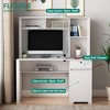 PAGED Computer Desk Modern Wooden Executive Desk with Cabinet, Drawer, Shelves and Socket for Office - 2 of 4
