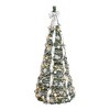 Whisen 6FT Snow Flocked Pop-Up Pre-Lit Christmas Tree with Warm White UL Lights and Pre-Decorated Ornaments - White - 4 of 4