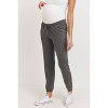 Women's Two-Tone Brushed Terry Maternity Sweatpants - Hello Miz S - 2 of 4