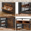 Large Furniture Dog Crate, 41 Inches Wooden Dog Crate with Storage Drawers, Heavy Duty Decorative Pet Crates with Double Doors - 4 of 4