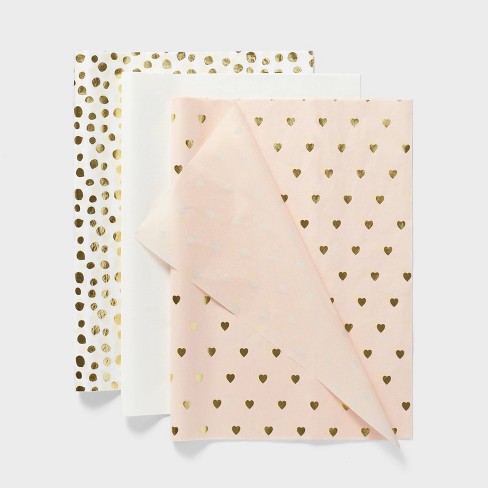 Metallic Hearts Banded Tissue Paper - Spritz™