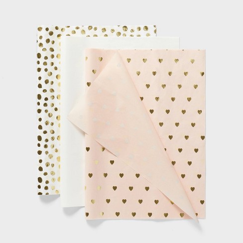 Metallic Hearts Banded Tissue Paper - Spritz™ : Target