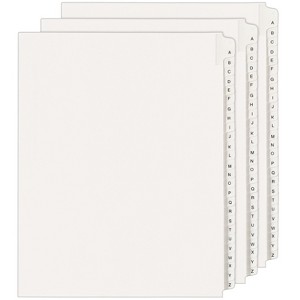 Avery Legal Exhibit Unpunched Dividers for Use with Any Binding System, Collated A-Z, 26 Side Tab Dividers Per Set, Helvetica Type, 3 Sets (21874) - 1 of 4