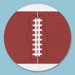 Big Dot of Happiness 25 Ct Football Drink Coasters, 4-Inch Disposable Round Paper Coasters for Birthday Party, Cocktail Table Decor for Bar Drinks - 1 of 4
