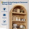 71.6" Tall Arched Wooden Cabinet with Doors, 5-Tier Adjustable Shelf Bookcase for Living Room, Bedroom, Office Storage Organizer - 3 of 4