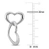 EVERLY JEWELRY | Sterling Silver Double Heart Drop Earrings - 2 of 4