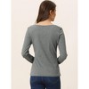 Allegra K Women's Comfort Round Neck Twist Front Long Sleeve Blouse Basic Top - 4 of 4