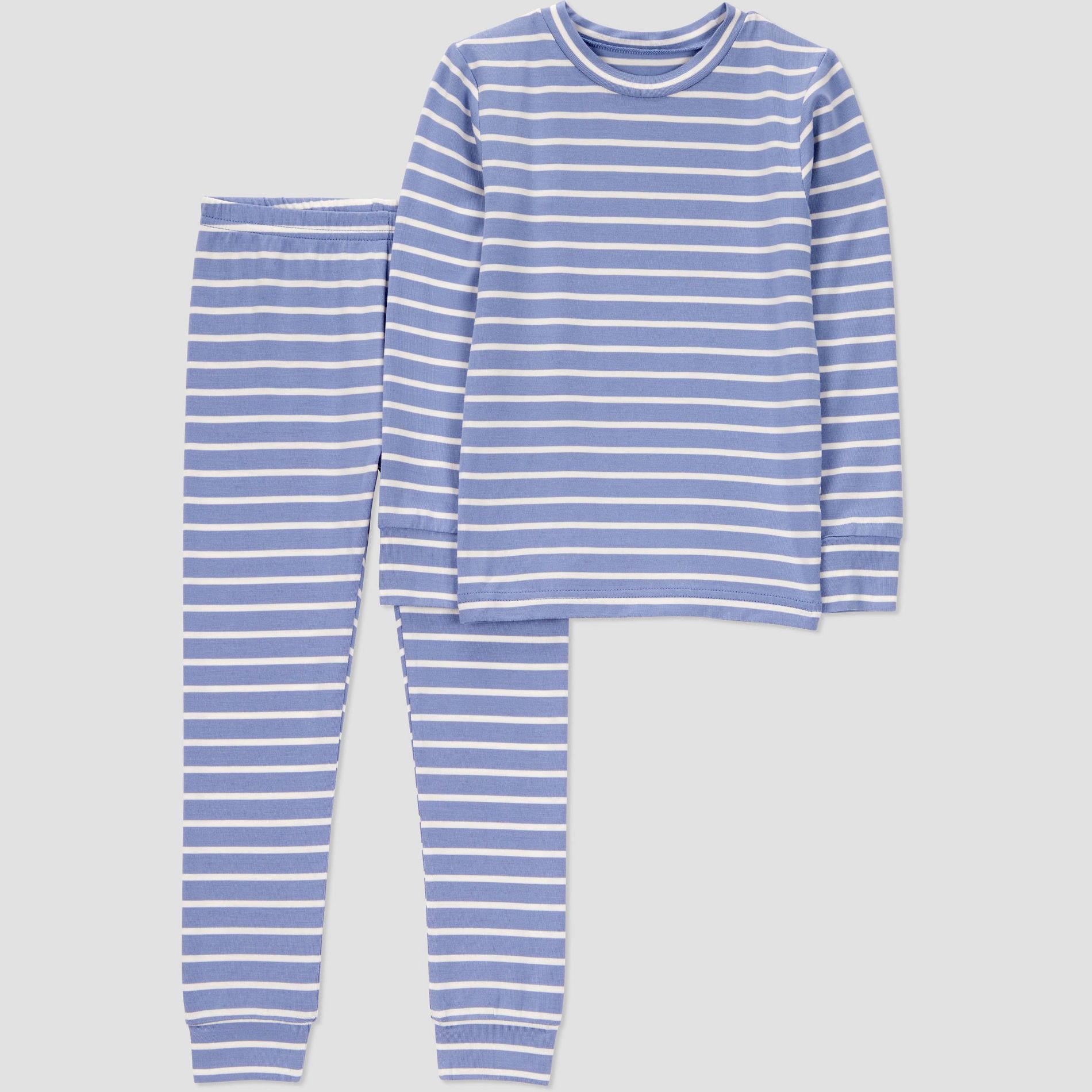 Carter's Just One You® Toddler 2pc Short Sleeve Comfy Soft Striped Snug Fit Pajama Set - Blue/White 3T