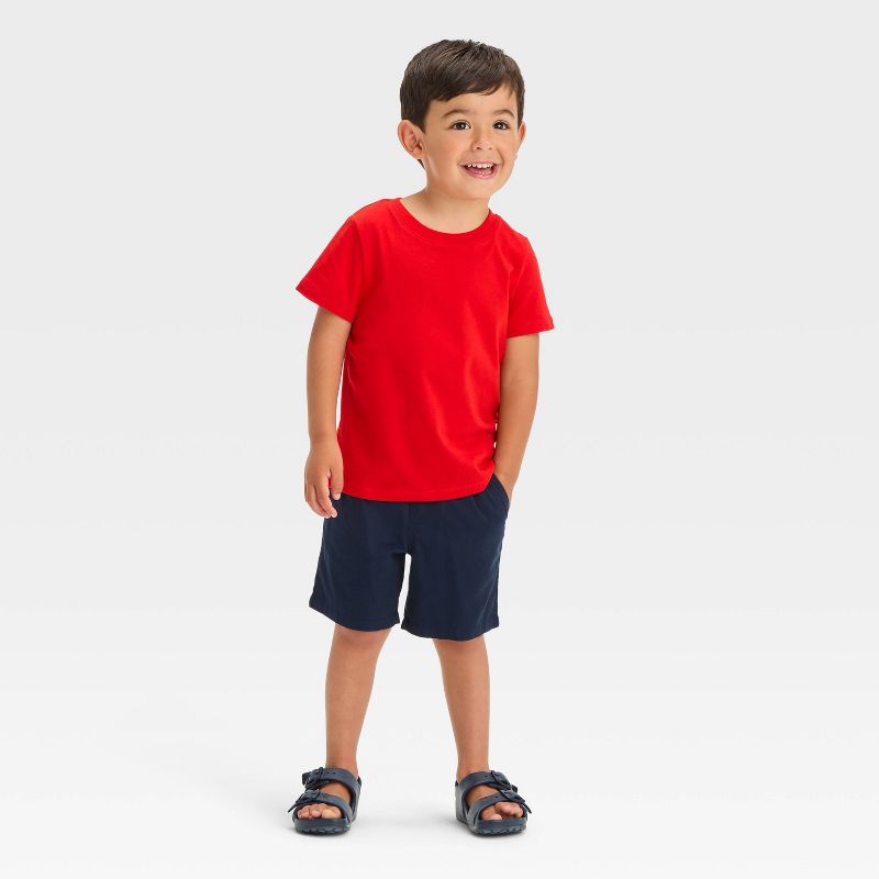Toddler Boys' Short Sleeve Solid Jersey Knit T-Shirt - Cat & Jack™ Red, 3 of 4