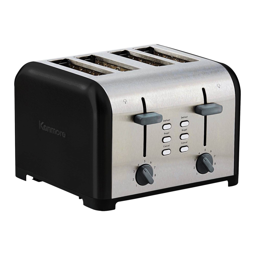 Photos - Toaster Kenmore 4-Slice , Dual Controls, Wide Slot - Black Stainless Steel 