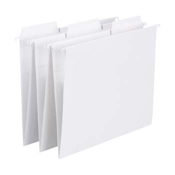 Smead FasTab Hanging File Folder, 1/3-Cut Built-In Tab, Letter Size, White, 20 per Box (64002)