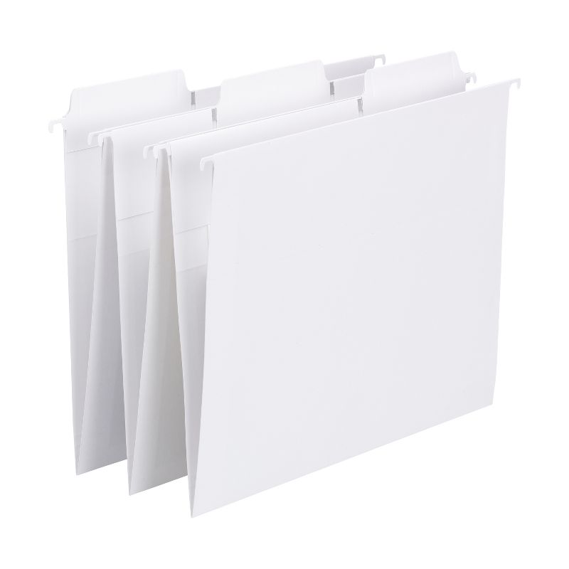 Smead FasTab Hanging File Folder, 1/3-Cut Built-In Tab, Letter Size, White, 20 per Box (64002), 1 of 9