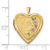 Black Bow Jewelry 14k Yellow Gold and Enamel Mom Floral Heart Locket, 20mm - 4 of 4