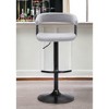 HomeRoots Light Gray and Black Fabric with Metal Swivel Adjustable Height Bar Chair - 2 of 4