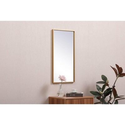 Transitional Silver Finish Rectangular Wood Mirror 14x28 inch