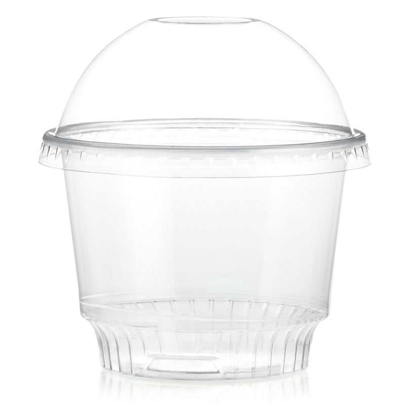 Juvale 50 Pack Clear 8 oz Plastic Cups with Lids for Banana Pudding, Ice Cream Sundae, Parfait, 5 of 10