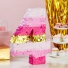 Blue Panda Small Pink and Gold Number 4 Pinata for Kids 4th Birthday Party Decorations, 16.5 x 11 Inches - 2 of 4
