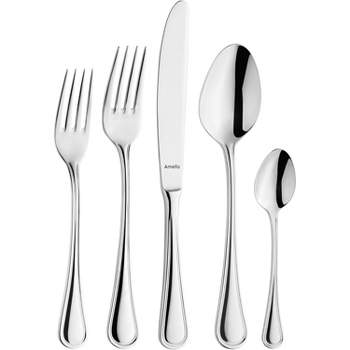 Amefa Haydn 20-Piece 18/10 Stainless Steel Flatware Set, High Gloss Mirror Finish, Silverware Set Service for 4, Rust Resistant Cutlery