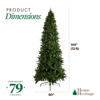 12-Foot Green Spruce Pre-Lit Christmas Tree with Multi-Color LED Lights