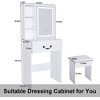 Makeup Vanity Desk with LED Mirror and Hidden Storage Cabinet, 3 Color Modes & Adjustable Brightness Dressing Table - 3 of 4