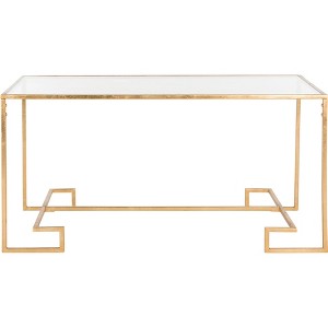 Burton Coffee Table - Gold/Glass - Safavieh - 1 of 4