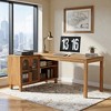 Resenkos Computer Desk, Office Desk, Study Desk,59" L-Shaped Executive Desk, Computer Desk Home Office Desk With Storage Cabinet,Brown - 2 of 4